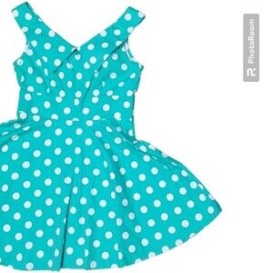 LXiA Green Pin-up Style Polka Dot Dress - L